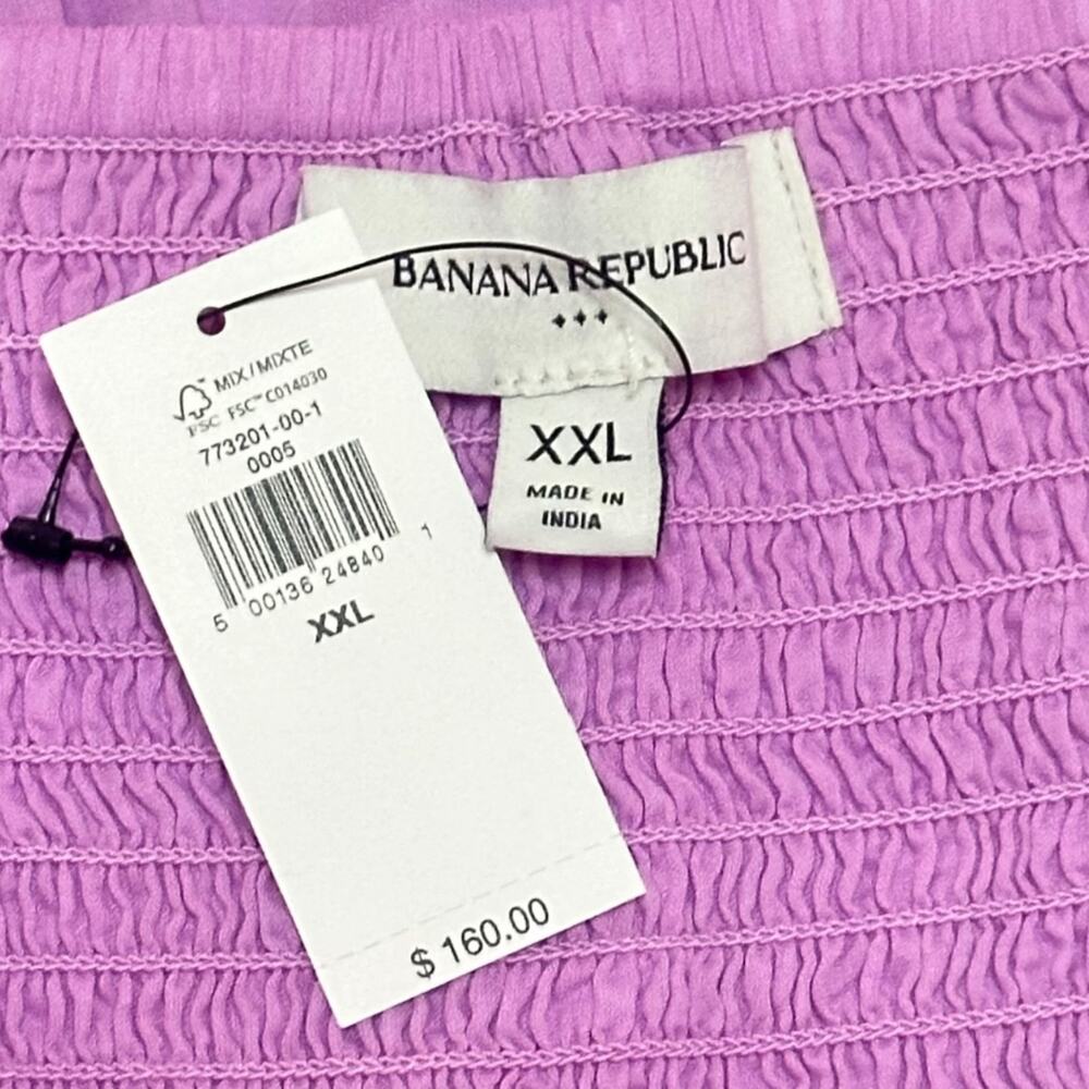 New $160 BANANA REPUBLIC Strappy Voile Midi Tiered Dress Pink Cocktail Wedding - Picture 12 of 14
